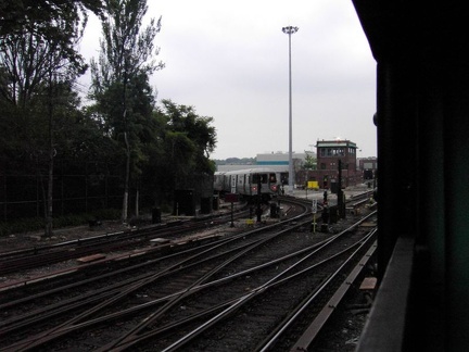 Jamaica Yard, as seen from the MOD train. Photo taken by Brian Weinberg, 6/8/2003.