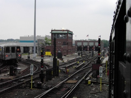 Jamaica Yard, as seen from the MOD train. Photo taken by Brian Weinberg, 6/8/2003.