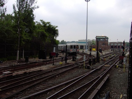 Jamaica Yard, as seen from the MOD train. Photo taken by Brian Weinberg, 6/8/2003.