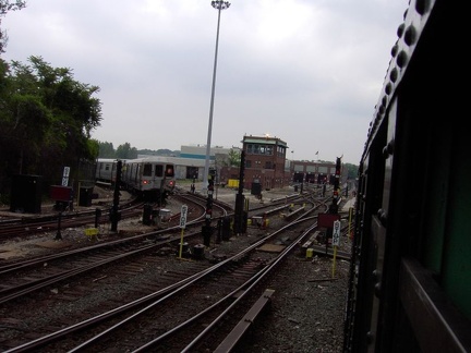 Jamaica Yard, as seen from the MOD train. Photo taken by Brian Weinberg, 6/8/2003.