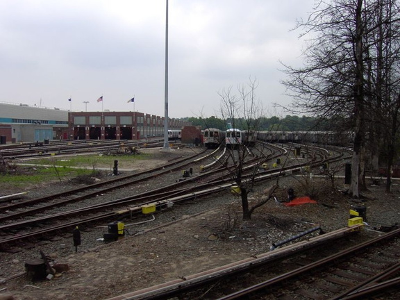 Jamaica Yard, as seen from the MOD train. Photo taken by Brian Weinberg, 6/8/2003.