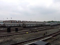 Jamaica Yard, as seen from the MOD train. Photo taken by Brian Weinberg, 6/8/2003.