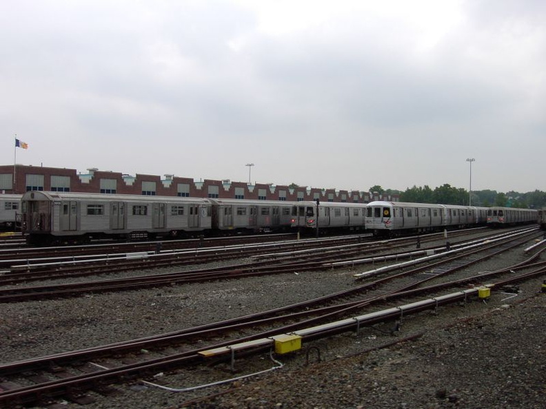 Jamaica Yard, as seen from the MOD train. Photo taken by Brian Weinberg, 6/8/2003.