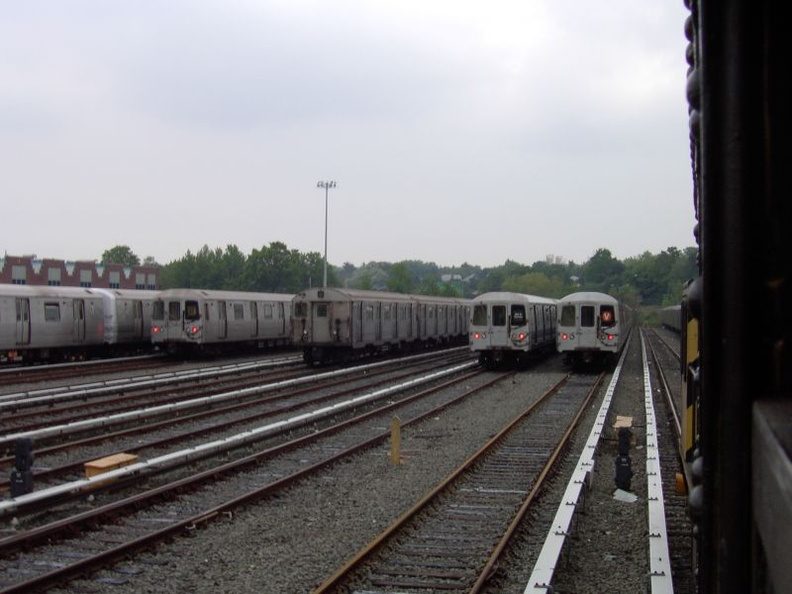 Jamaica Yard, as seen from the MOD train. Photo taken by Brian Weinberg, 6/8/2003.