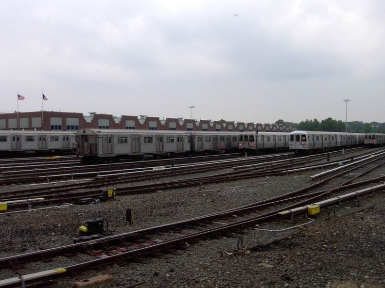 Jamaica Yard, as seen from the MOD train. Photo taken by Brian Weinberg, 6/8/2003.