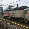 NJT GP40FH-2 4130 @ Harrison, NJ. Was pushing a solid set of Comet IB cars. Photo taken by Brian Weinberg, 2/13/2004.