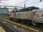 NJT GP40FH-2 4130 @ Harrison, NJ. Was pushing a solid set of Comet IB cars. Photo taken by Brian Weinberg, 2/13/2004.