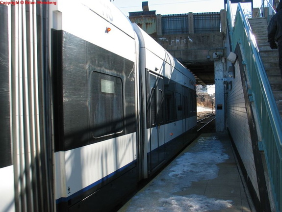 NJT NCS LRV 113A @ Norfolk Street. Photo taken by Brian Weinberg, 2/16/2004.