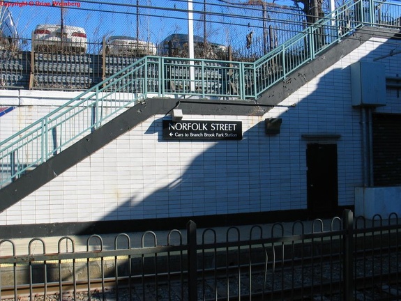 Newark City Subway Norfolk Street station. Photo taken by Brian Weinberg, 2/16/2004.