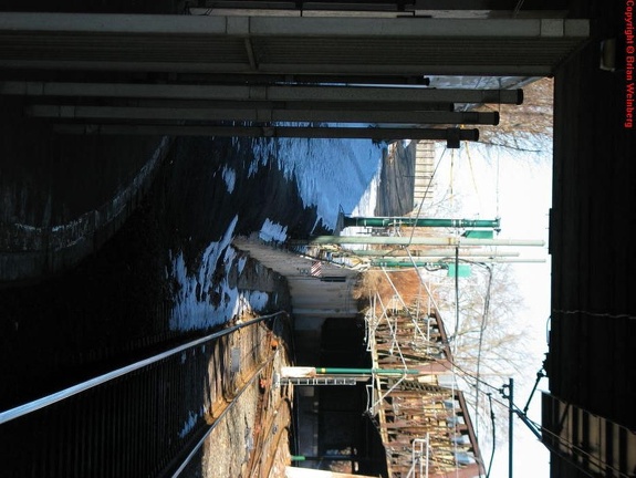 Newark City Subway Norfolk Street station. Note the abandoned trolley ramps to the left and right of the NCS tracks. Photo taken