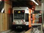 NJT NCS LRV 107B @ inbound platform at Newark Penn Station. Photo taken by Brian Weinberg, 2/16/2004.