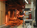 NJT NCS LRV 107B @ inbound platform at Newark Penn Station. Photo taken by Brian Weinberg, 2/16/2004.