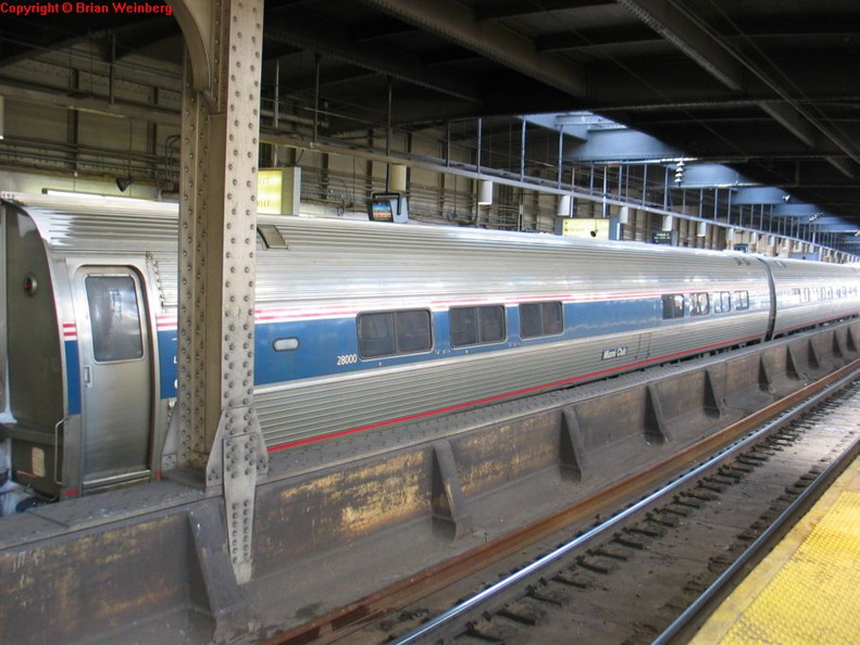 Amtrak Amfleet II Amlounge II 28000 &quot;Miami Club&quot; @ Newark Penn Station. Northbound Silver Meteor. Photo taken by Brian