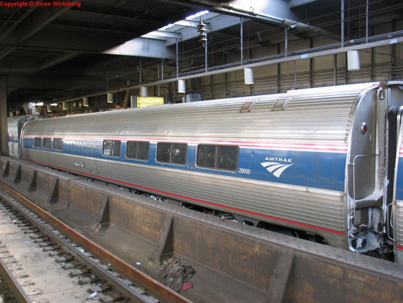 Amtrak Amfleet II Amlounge II 28000 "Miami Club" @ Newark Penn Station. Northbound Silver Meteor. Photo taken by Brian Weinberg, 2/16/2004. IMG_8702.jpg