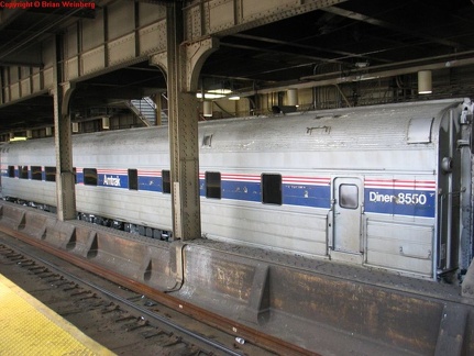 Amtrak Heritage Diner Grill 8550 @ Newark Penn Station.  Northbound Silver Meteor. Photo taken by Brian Weinberg, 2/16/2004.