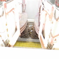 PATH PA-4 850 & PA-4 884 at the front and back of separate laid up trains, respectively, with their couplers touching but no