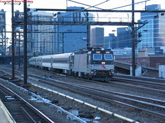 NJT ALP44 4410 @ Harrison, NJ, after sunrise on a cloudy day. Photo taken by Brian Weinberg, 2/18/2004.