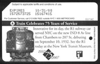 1 of 2 Metrocards issued for the 75th Anniversary of the IND.
