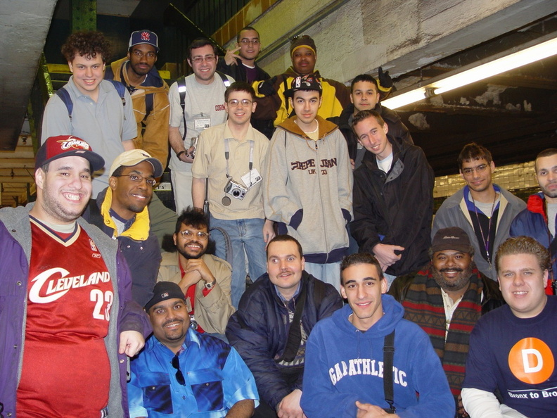 R-1/9 MOD Trip SubTalk group photo @ 125 St. Taken by Anthony German, 2/29/2004. subtalk_group_pic.jpg