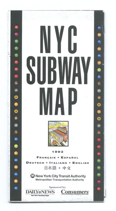 1993 NYC Subway Map Multilingual - Daily News edition