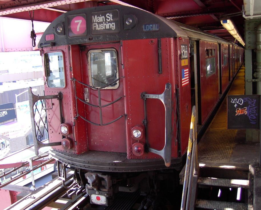 R-36WF 9566 @ Queensboro Plaza (7). Photo taken by Brian Weinberg, 3/16/2003.