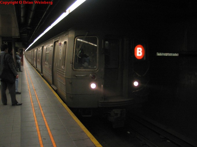 R-68A 5010 @ 34 St-Herald Square (B). Photo taken by Brian Weinberg, 3/3/2004.