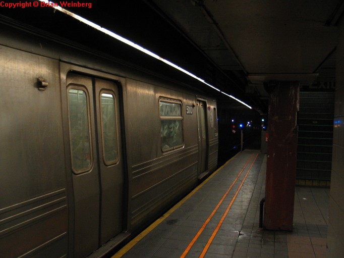 R-68A 5010 @ 34 St-Herald Square (B). Photo taken by Brian Weinberg, 3/3/2004.