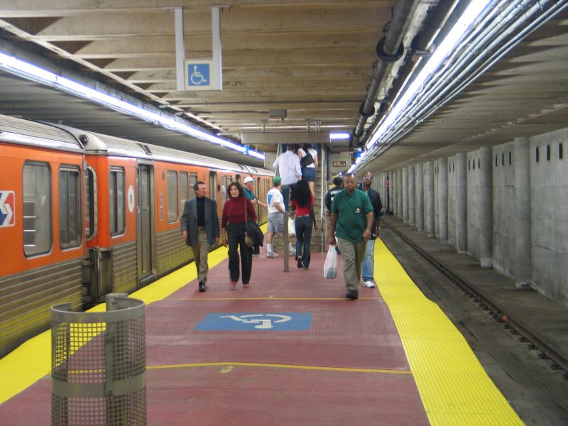 SEPTA Broad Street Subway train @ Pattison (Lower Level) because of an Eagle home game. This shows the first train of the aftern