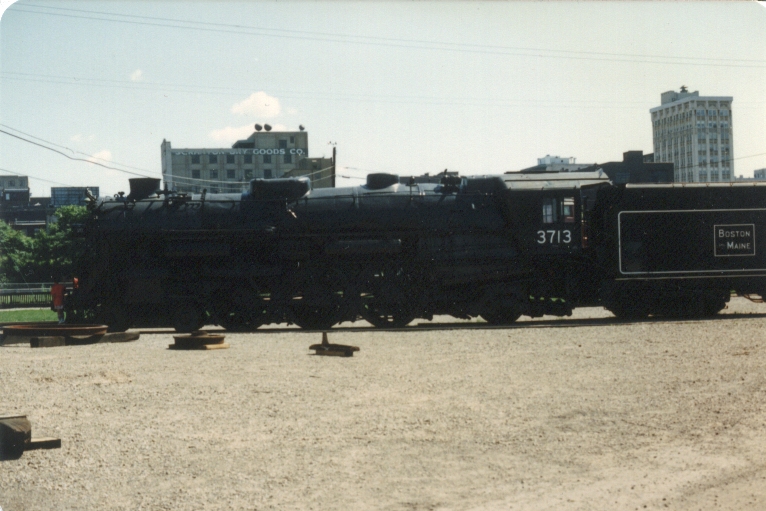 Boston and Main 3713 @ Steamtown (Scranton, PA). Photo taken by John Lung, July 1989.