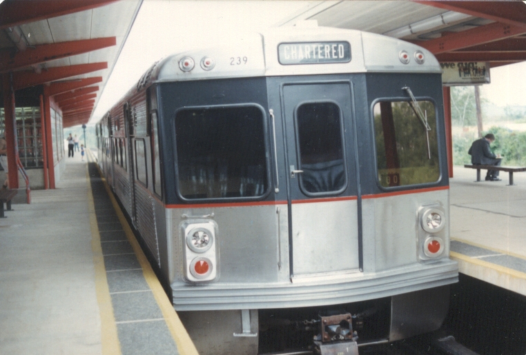 PATCO 239 @ Woodcrest during a fan trip (Charter). Photo taken by John Lung, July 1988.