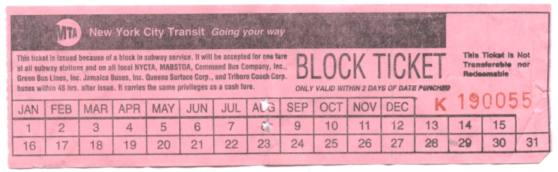 A block ticket I received while trying to get to Penn Station to catch my Amtrak train to Boston on August 8, 2007. block_ticket_01.jpg