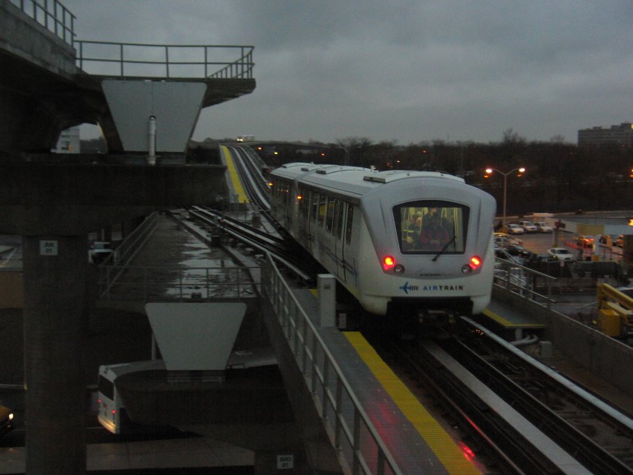 Jamaica bound AirTrain leaving Federal Circle station.