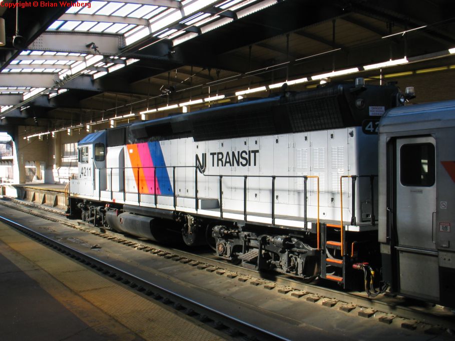 NJT GP40PH-2B 4211 @ Newark Penn Station. Photo taken by Brian Weinberg, 2/16/2004.