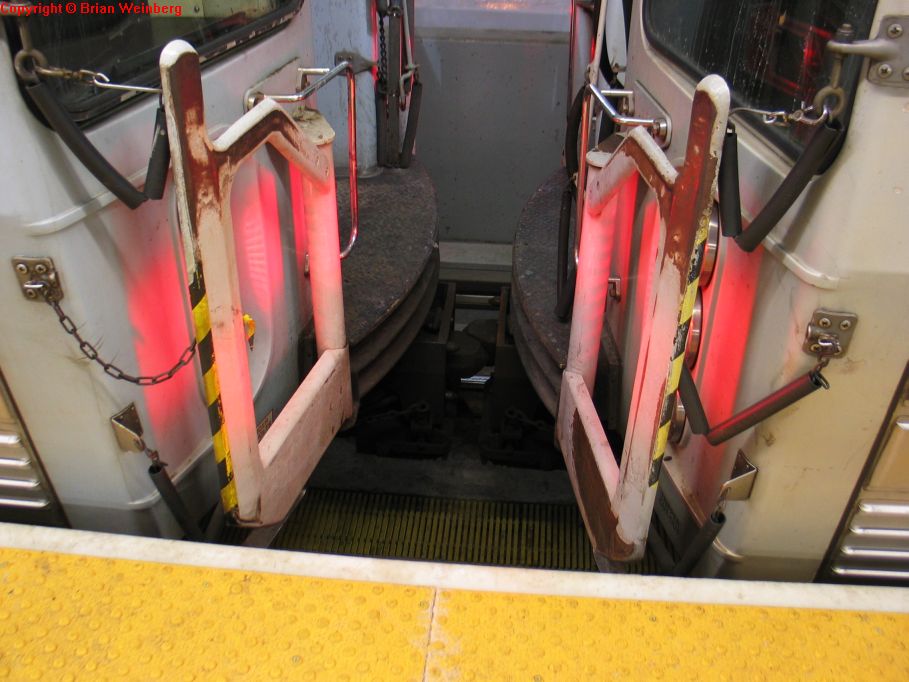 PATH PA-4 850 &amp; PA-4 884 at the front and back of separate laid up trains, respectively, with their couplers touching but no