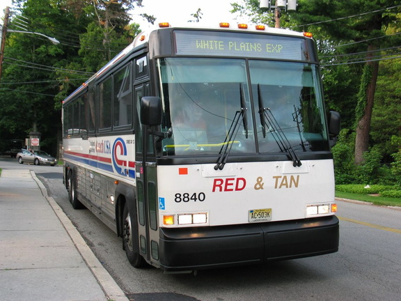 Rockland Coaches MCI D4000 #8840 on Route 84 @ Harrington Park. MDT route29 9037 is in the front left seat, and Trevor is in the