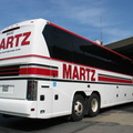 Martz Trailways MCI J4500 M440 @ Scranton, PA. Note the missing piece of the tail light assembly. Photo taken by Brian Weinberg,