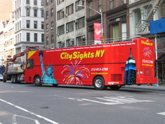 CitySights NY double-decker tour bus @ 5 Av &amp; 23 St. Photo taken by Brian Weinberg, 6/9/2005.