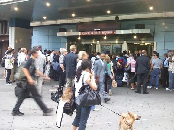 Crowds outside Penn Station