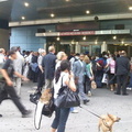 Crowds outside Penn Station