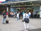 Crowds outside Penn Station