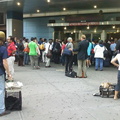 Crowds outside Penn Station