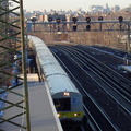 LIRR M-1 @ Woodside. Photo by Brian Weinberg, 01/07/03. (95k)