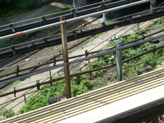 Abandoned LIRR Bay Ridge Branch &quot;East New York&quot; Station as seen from the (L) @ Atlantic Av. Photo taken by Brian Weinb