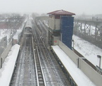 R-143 @ Livonia Av (L). Photo taken by Brian Weinberg, 02/17/2003. This was the Presidents Day Blizzard of 2003.