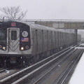 R-143 8200 @ Livonia Av (L). Photo taken by Brian Weinberg, 02/17/2003. This was the Presidents Day Blizzard of 2003.