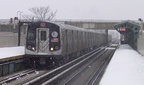 R-143 8200 @ Livonia Av (L). Photo taken by Brian Weinberg, 02/17/2003. This was the Presidents Day Blizzard of 2003.