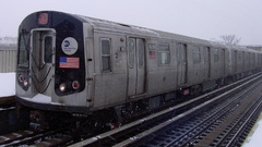 R-143 8200 @ Livonia Av (L). Photo taken by Brian Weinberg, 02/17/2003. This was the Presidents Day Blizzard of 2003.