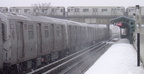 R-143 8199 @ Livonia Av (L). Photo taken by Brian Weinberg, 02/17/2003. This was the Presidents Day Blizzard of 2003.