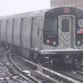 R-143 8144 @ Livonia Av (L). Photo taken by Brian Weinberg, 02/17/2003. This was the Presidents Day Blizzard of 2003.
