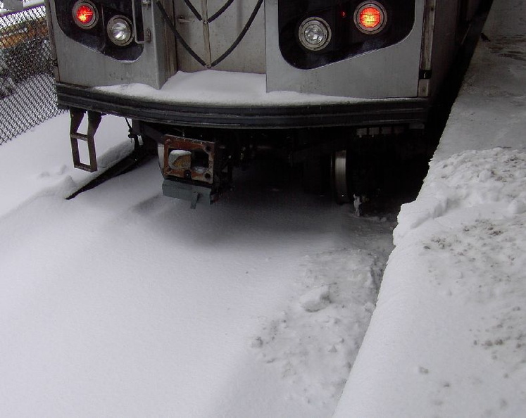 R-143 @ Rockaway Pkwy(L). Photo taken by Brian Weinberg, 02/17/2003. I came in on this train and we literally crept in over TOTALLY SNOW COVERED TRACKS! This was the Presidents Day Blizzard of 2003. PDRM2224.jpg